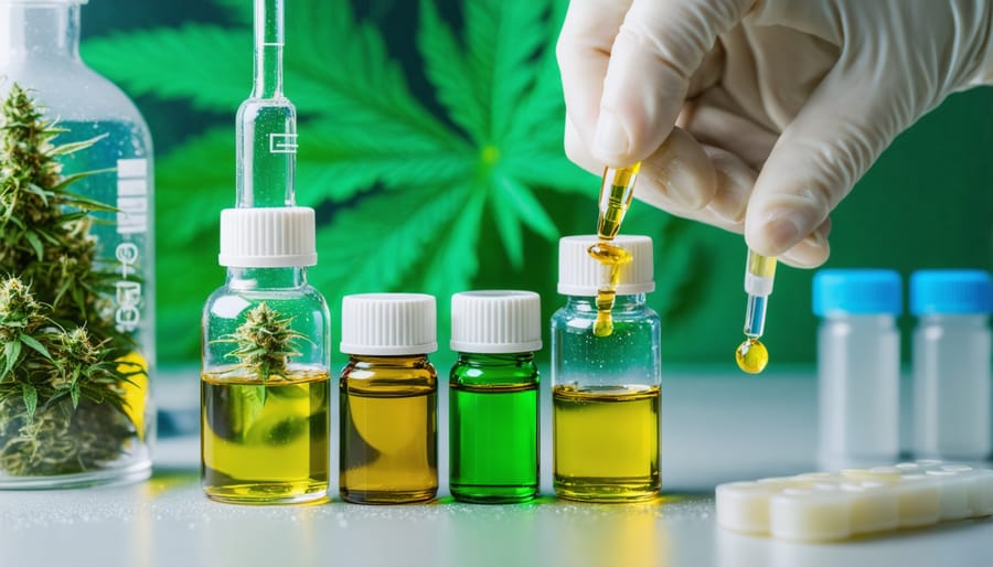 Scientific laboratory equipment testing CBD products for quality and purity