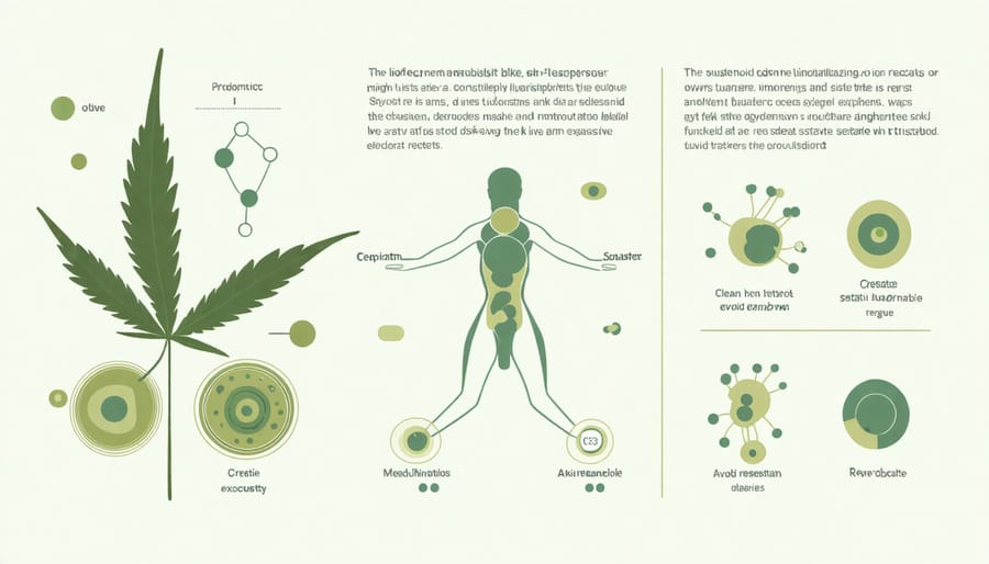 Anatomical diagram showing endocannabinoid receptors in male and female reproductive systems