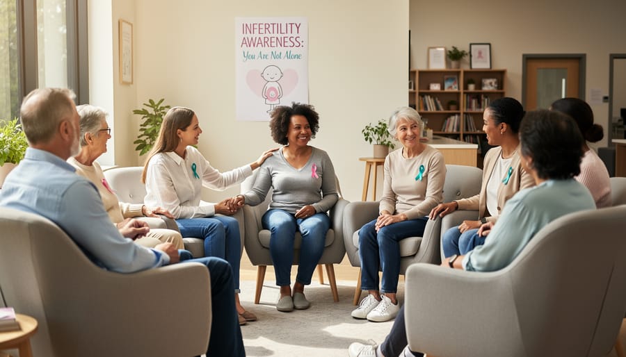 Diverse hands joining together in a circle representing community support and connection